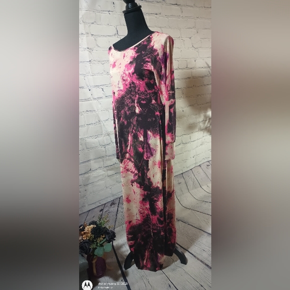 Vertigo LS Feather Collage Multicolor Gown Blush - Picture 2 of 13